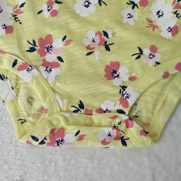 Carter's Baby Girls' Floral Bodysuit, Yellow, Multicolor - Picture 6 of 6